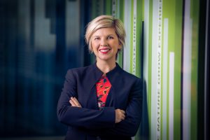 Environmental corporate portrait photography of a business woman in Brisbane