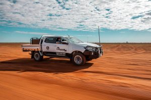 photography of service vehicle in the australian outback